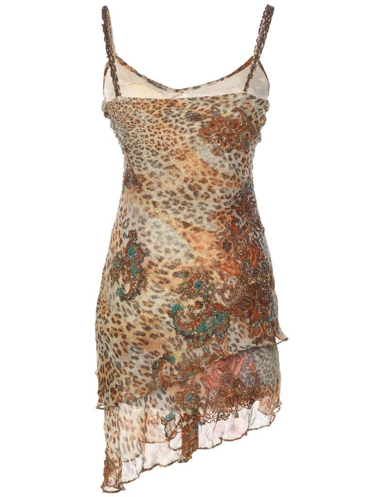 Animal Print Evening Dress - XS