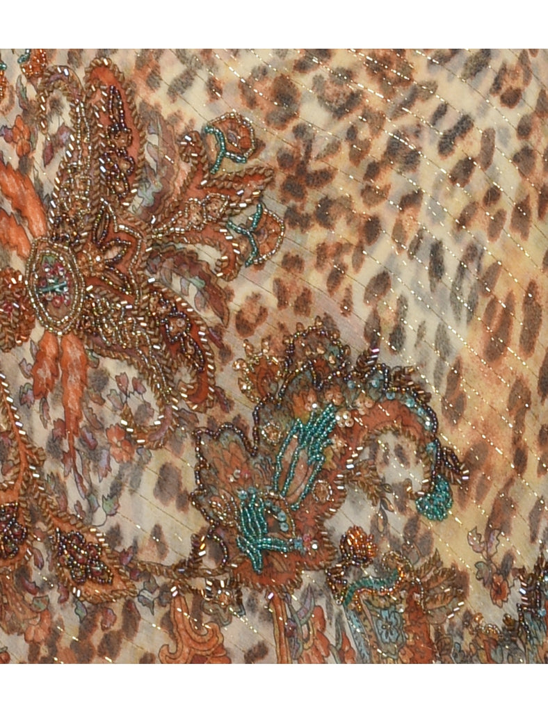 Animal Print Evening Dress - XS