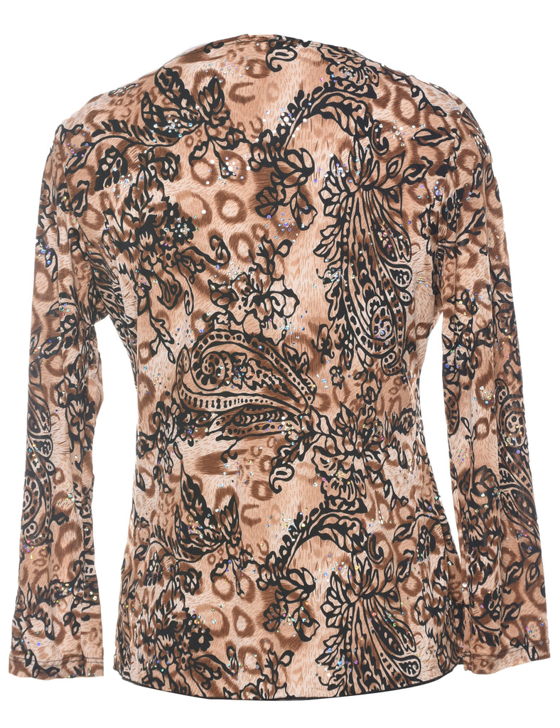 Animal Print Evening Top - M