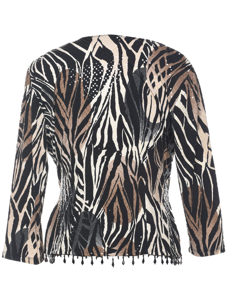 Animal Print Evening Top - L