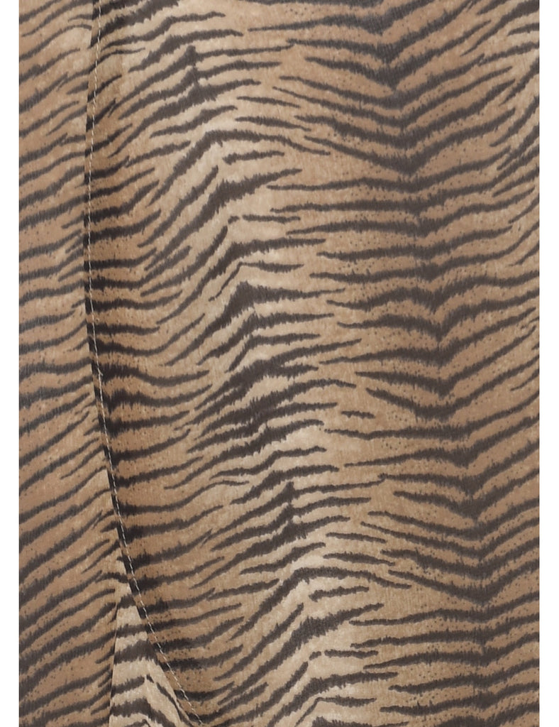 Animal Print Flared Skirt - M