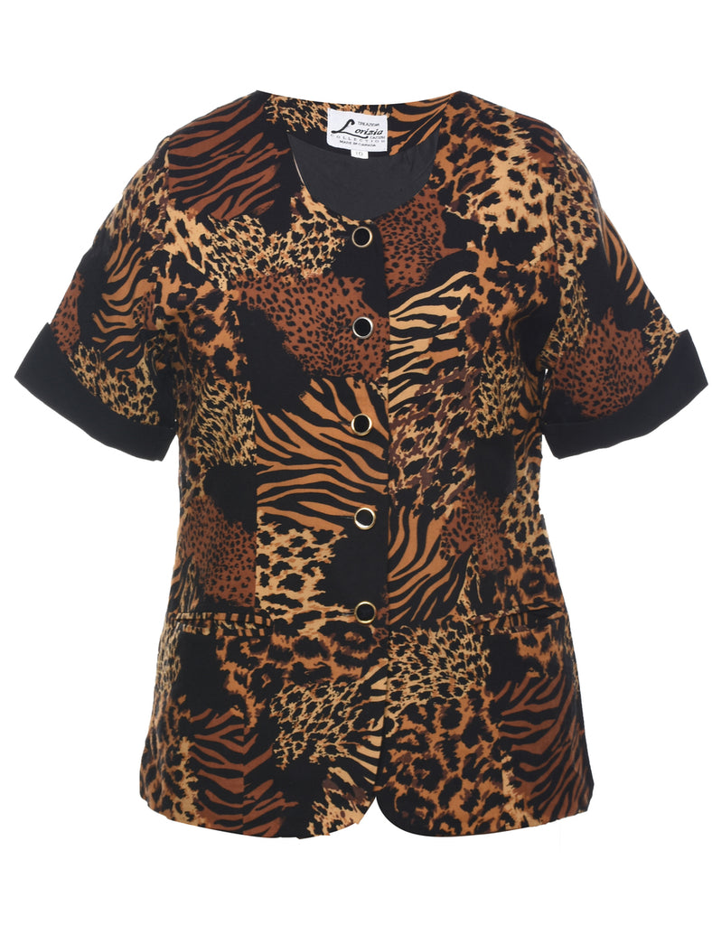 Animal Print Jacket - M