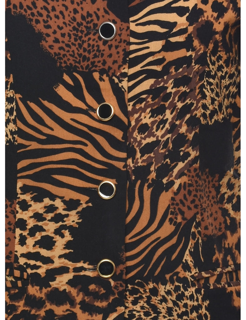 Animal Print Jacket - M