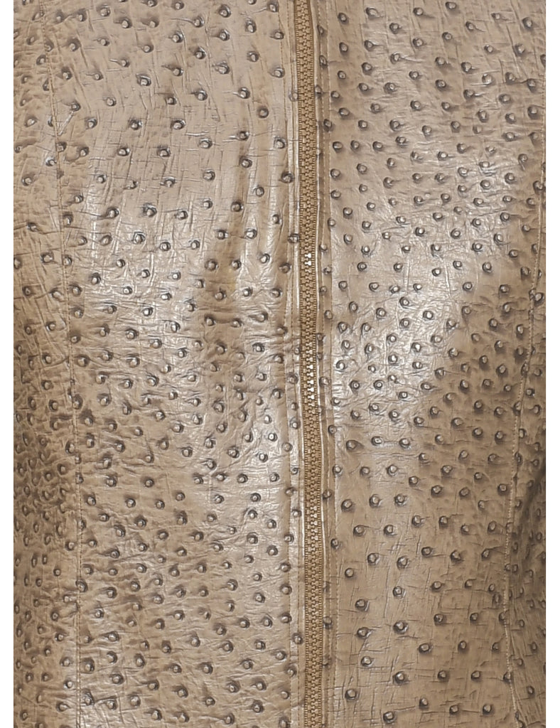 Animal Print Leather Jacket - S