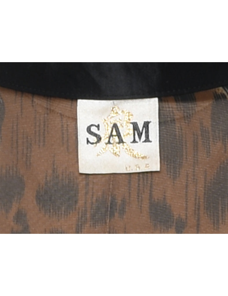 Animal Print Sheer Evening Shirt - XL
