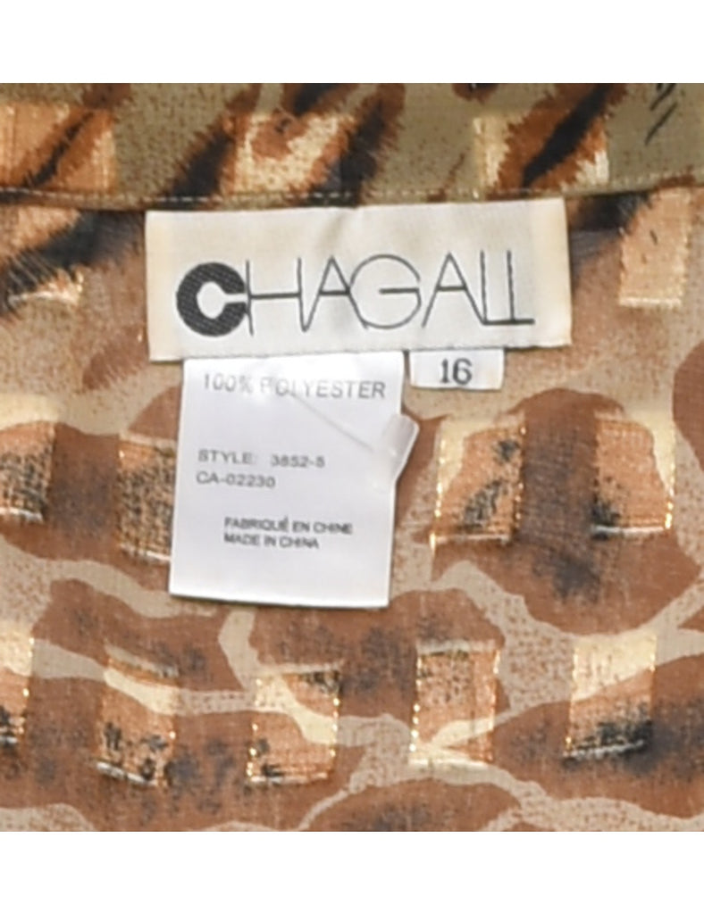 Animal Print Sheer Evening Shirt - XL