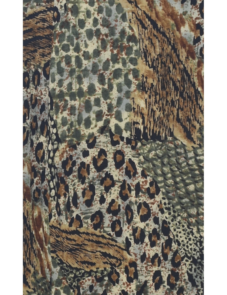 Animal Print Shift Dress - L
