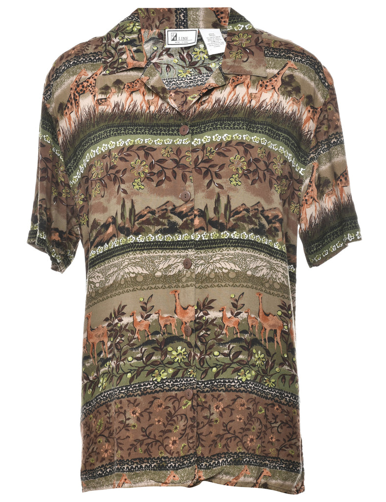 Animal Print Shirt - M