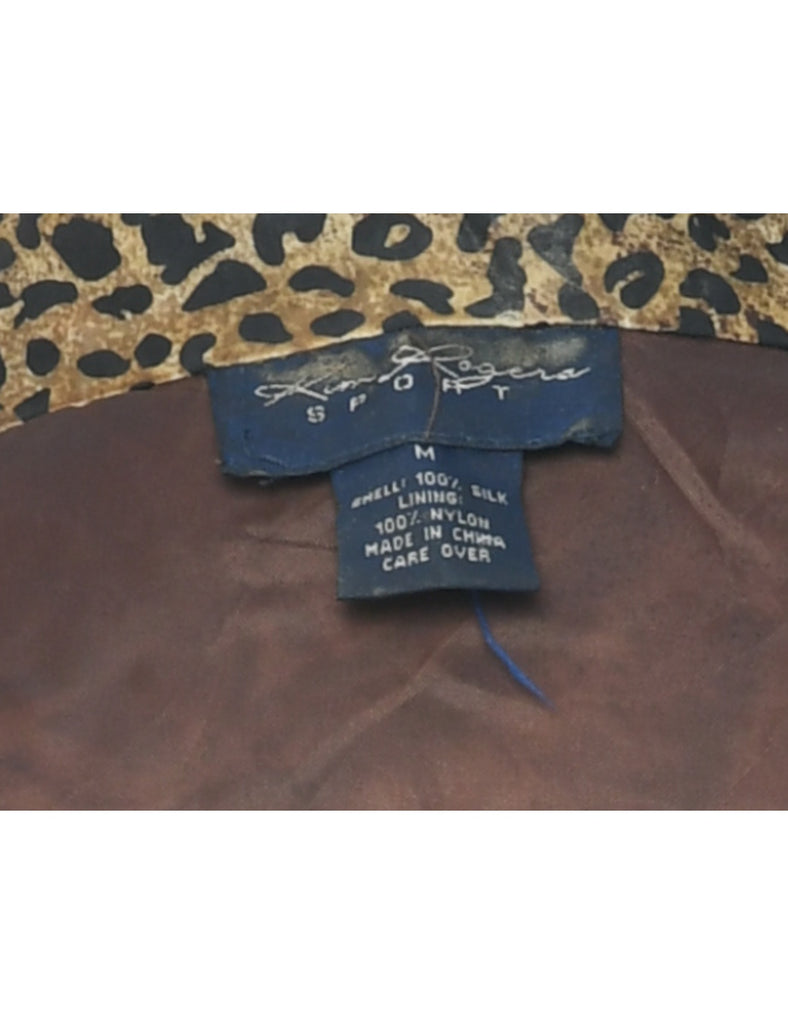 Animal Print Silk Jacket - M