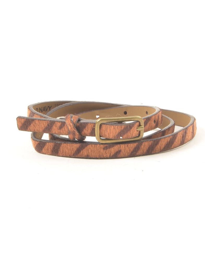 Animal Print Skinny Belt - L