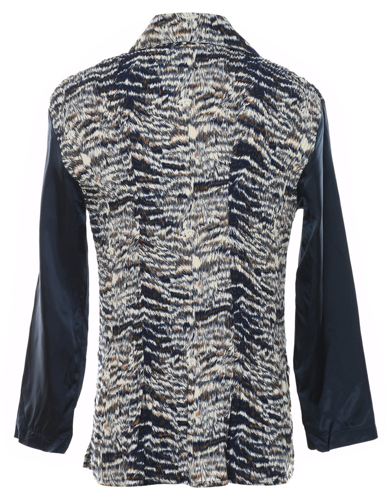 Animal Print Smocked Shirt - M