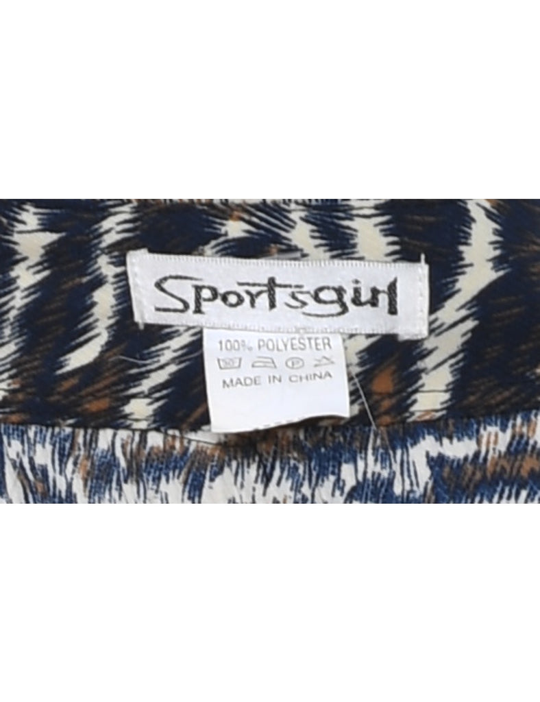 Animal Print Smocked Shirt - M