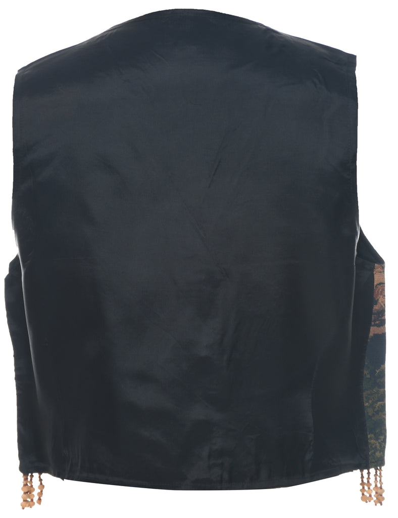 Animal Print Tapestry Waistcoat - L