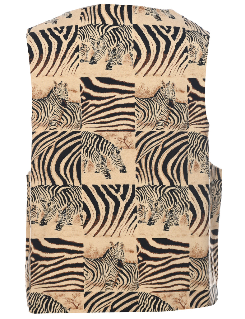 Animal Print Waistcoat - L