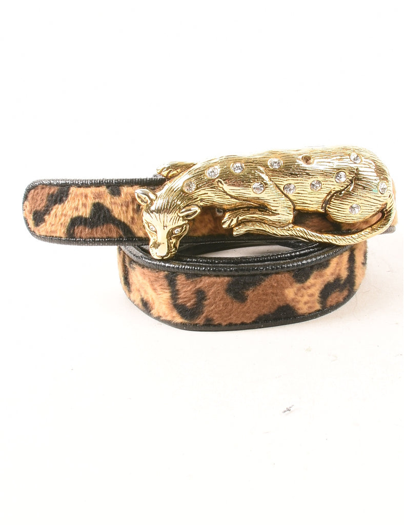 Animal Print Western Belt - M