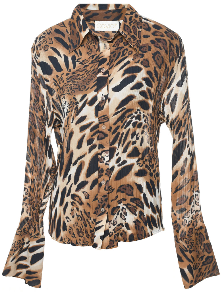 Animal Print Y2K Blouse - XL