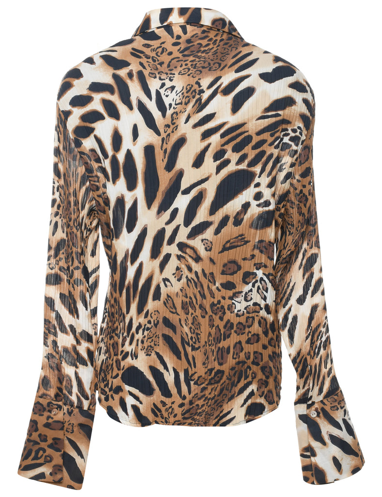 Animal Print Y2K Blouse - XL
