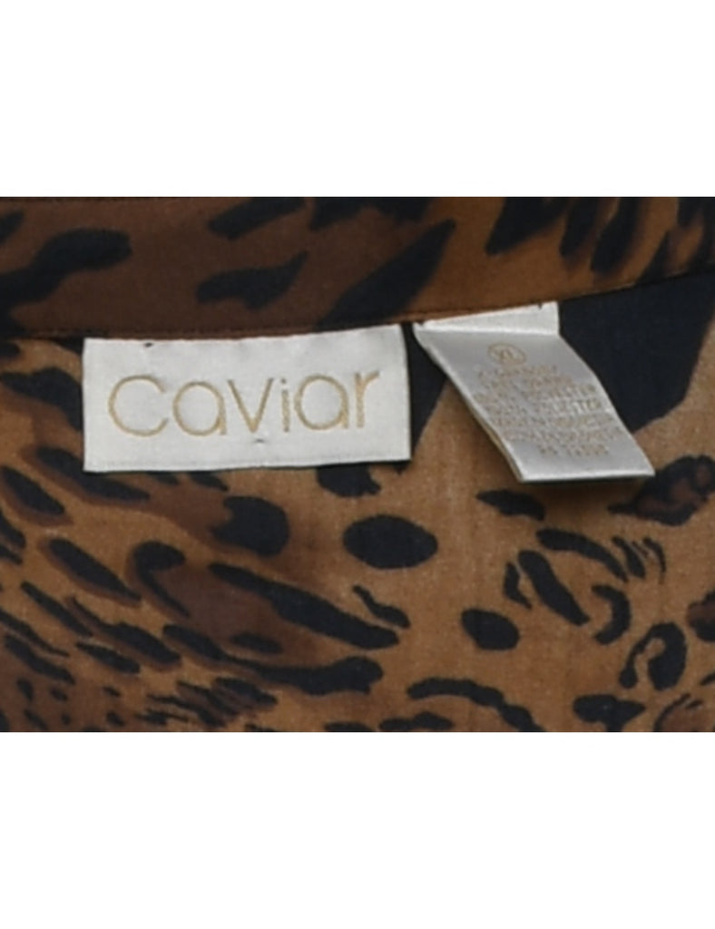 Animal Print Y2K Blouse - XL