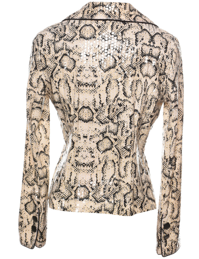 Animal Print Y2K Tailored Blazer Jacket - S
