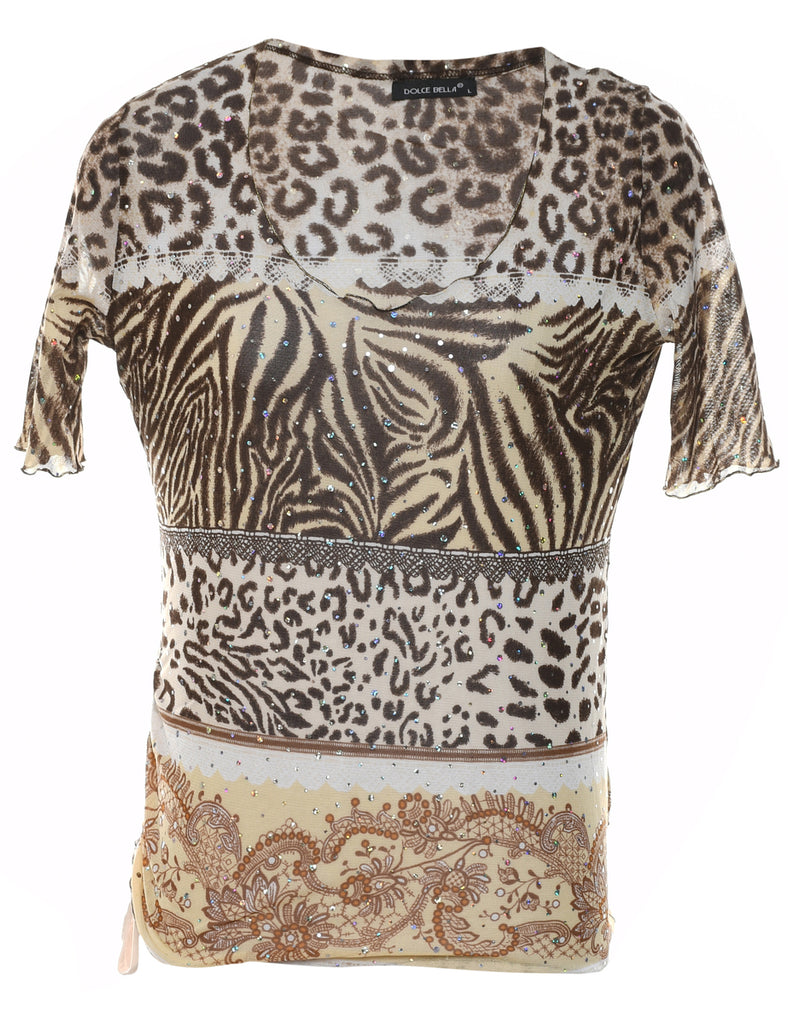 Animal Printed Top - L