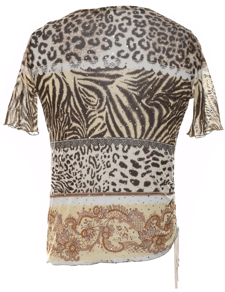 Animal Printed Top - L