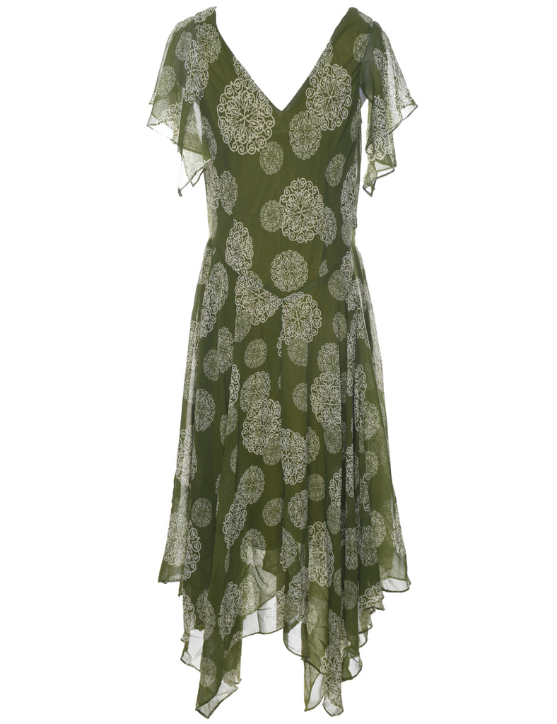 Asymmetric Green Dress - L