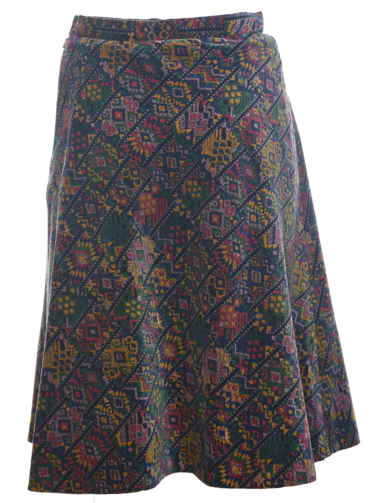 Aztec Print A-line Skirt - S