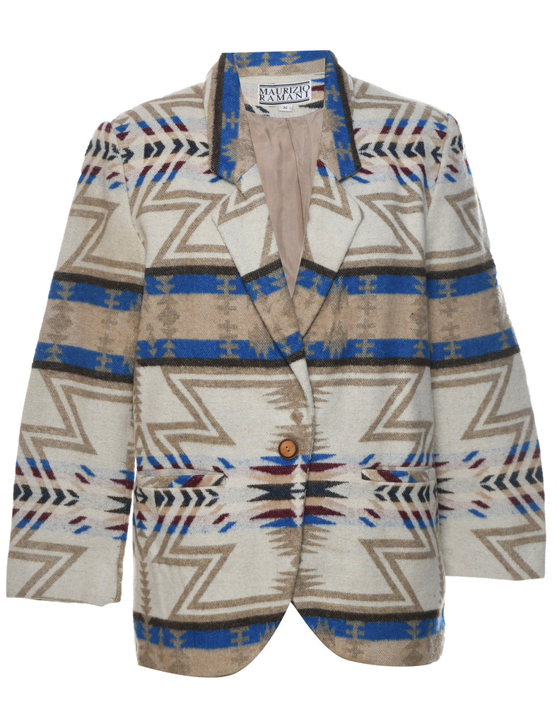 Aztec Print Blazer - S