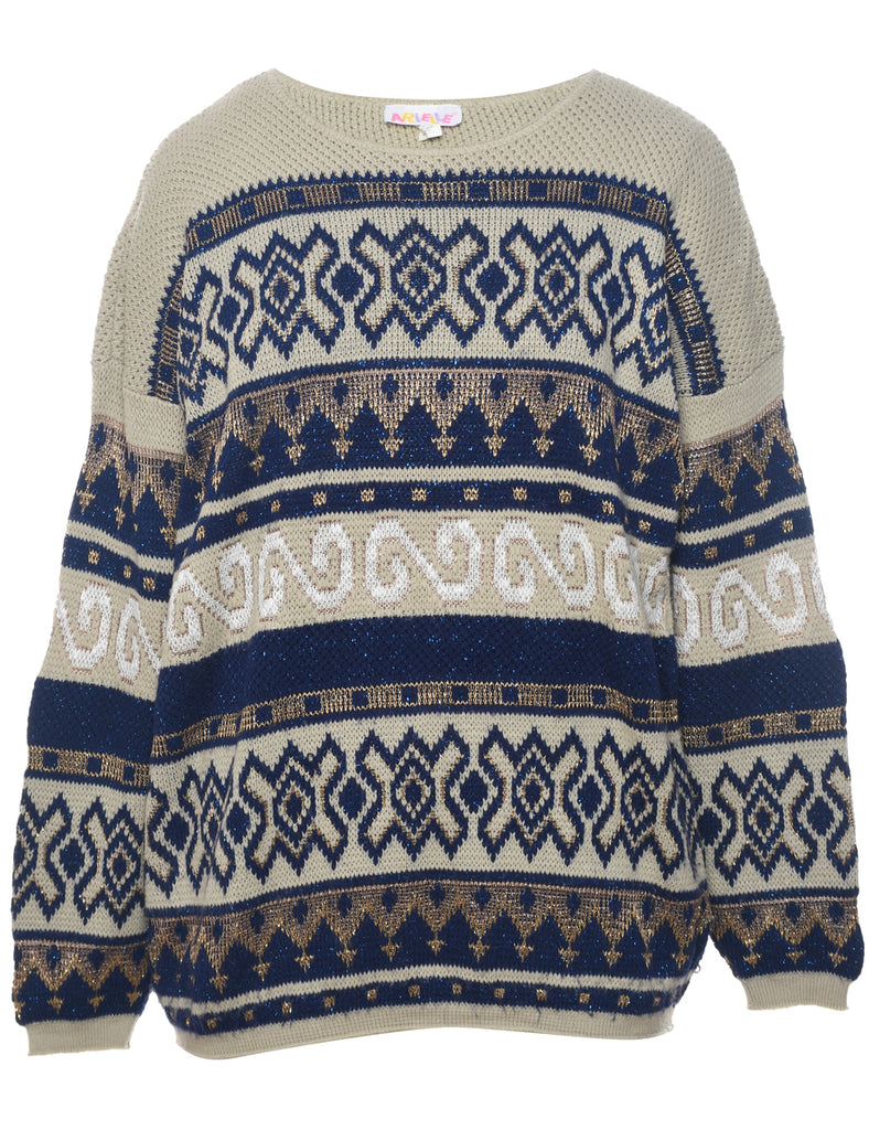 Aztec Print Jumper - L