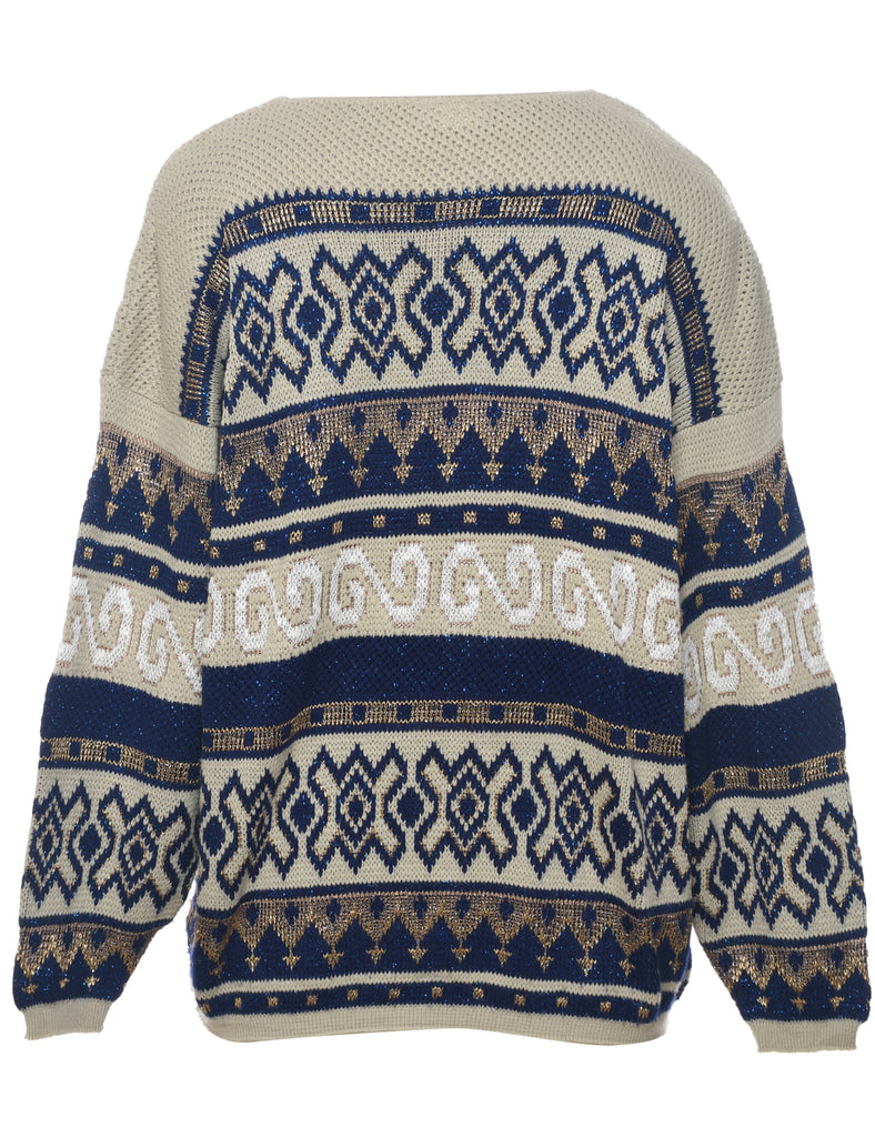 Aztec Print Jumper - L