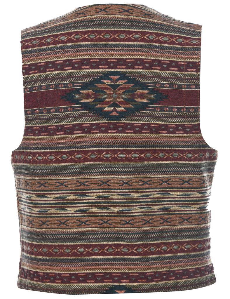 Aztec Print Tapestry Waistcoat - M