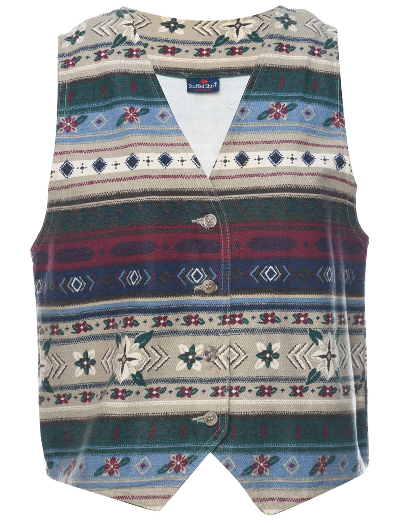 Aztec Print Waistcoat - M