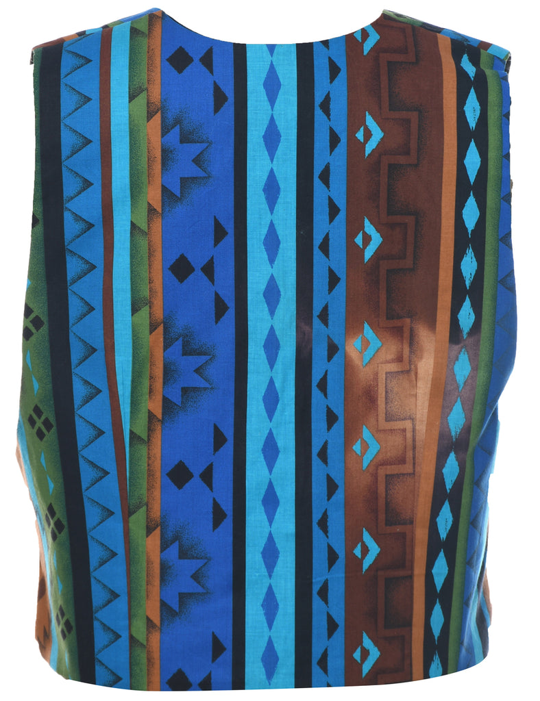 Aztec Print Waistcoat - L