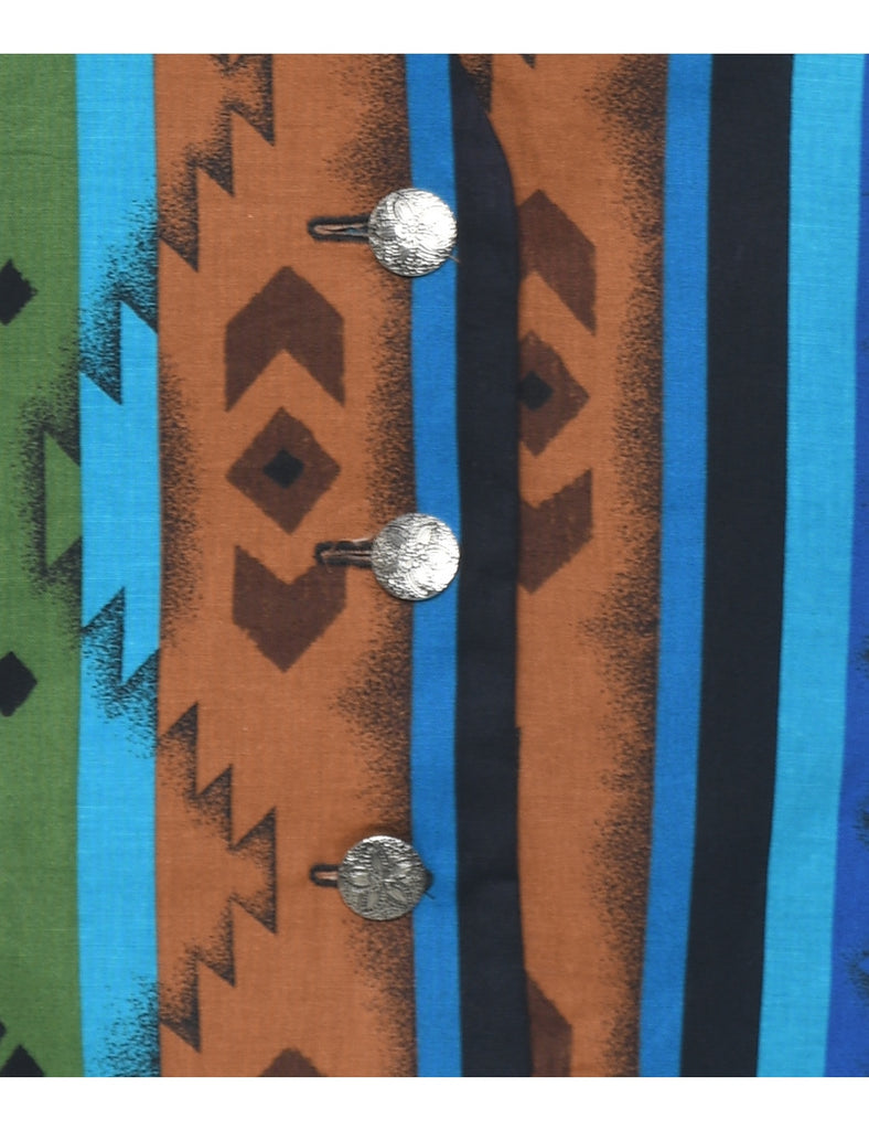 Aztec Print Waistcoat - L
