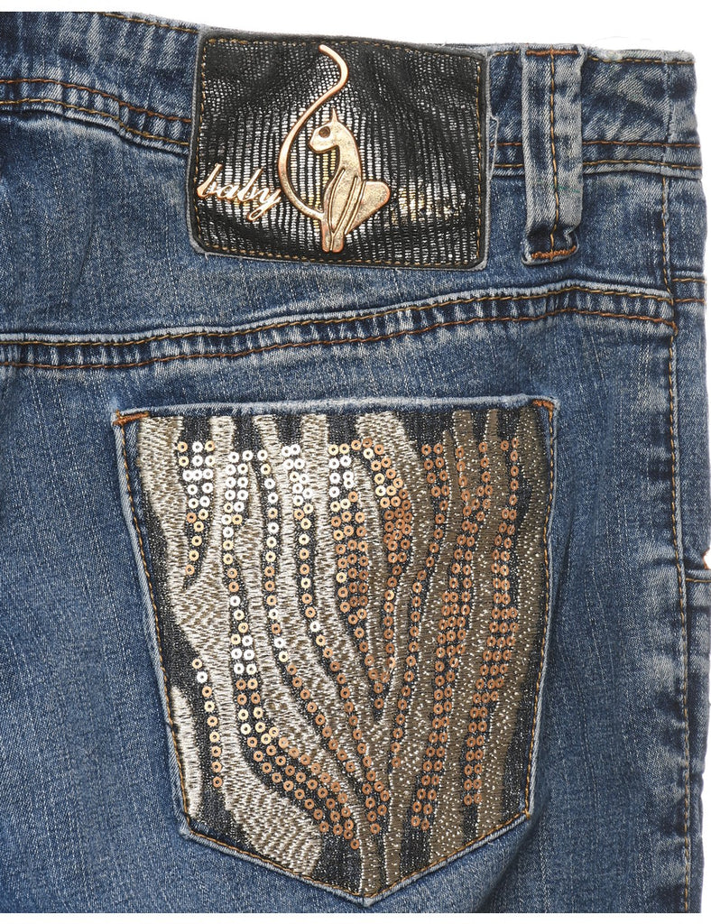 Baby Phat Sequined Jeans - W30 L24
