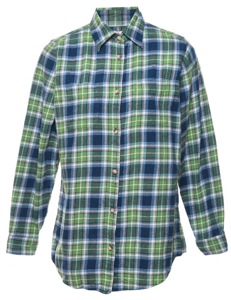 Backpacker Checked Blue & Green Shirt - M