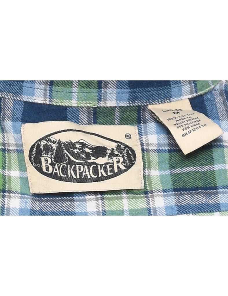 Backpacker Checked Blue & Green Shirt - M