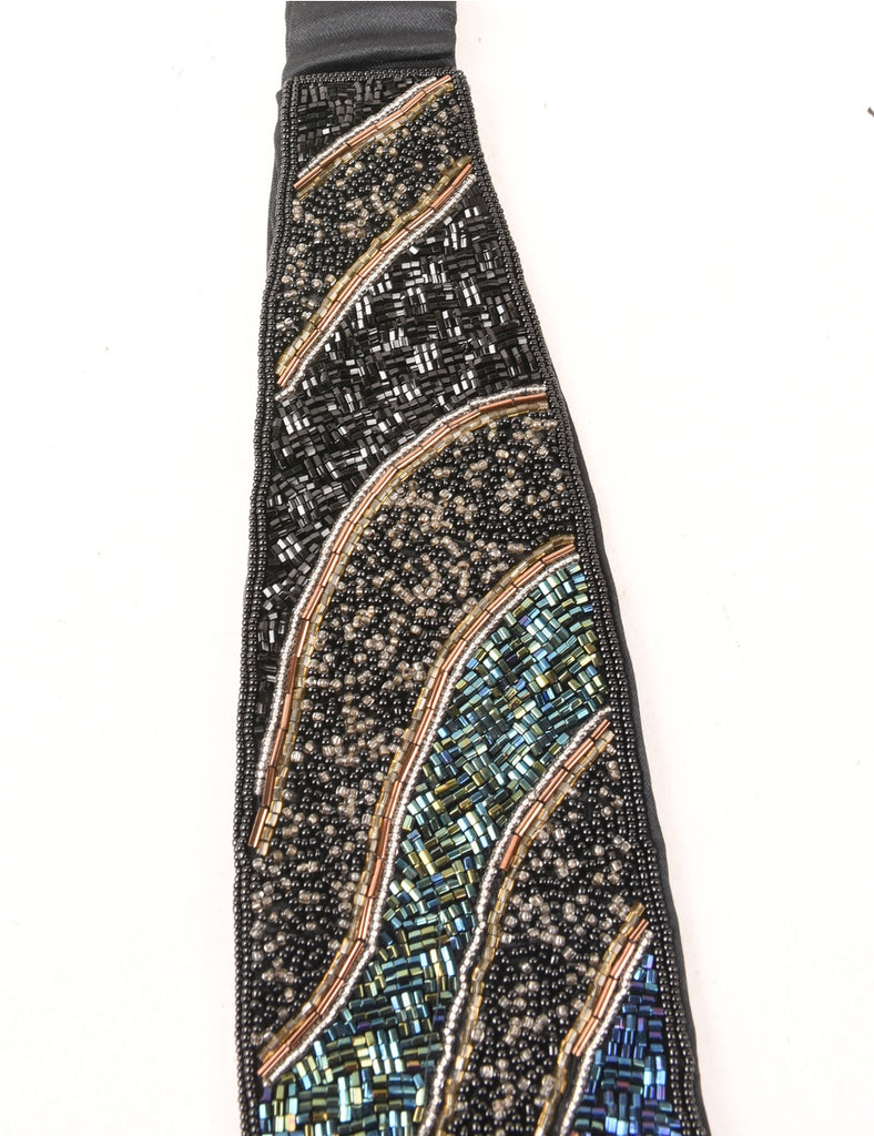 Beaded Black Belt - M