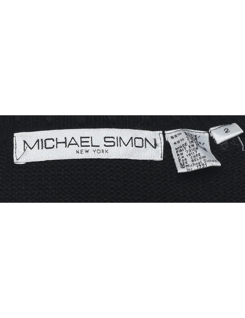 Beaded Black Cardigan - M