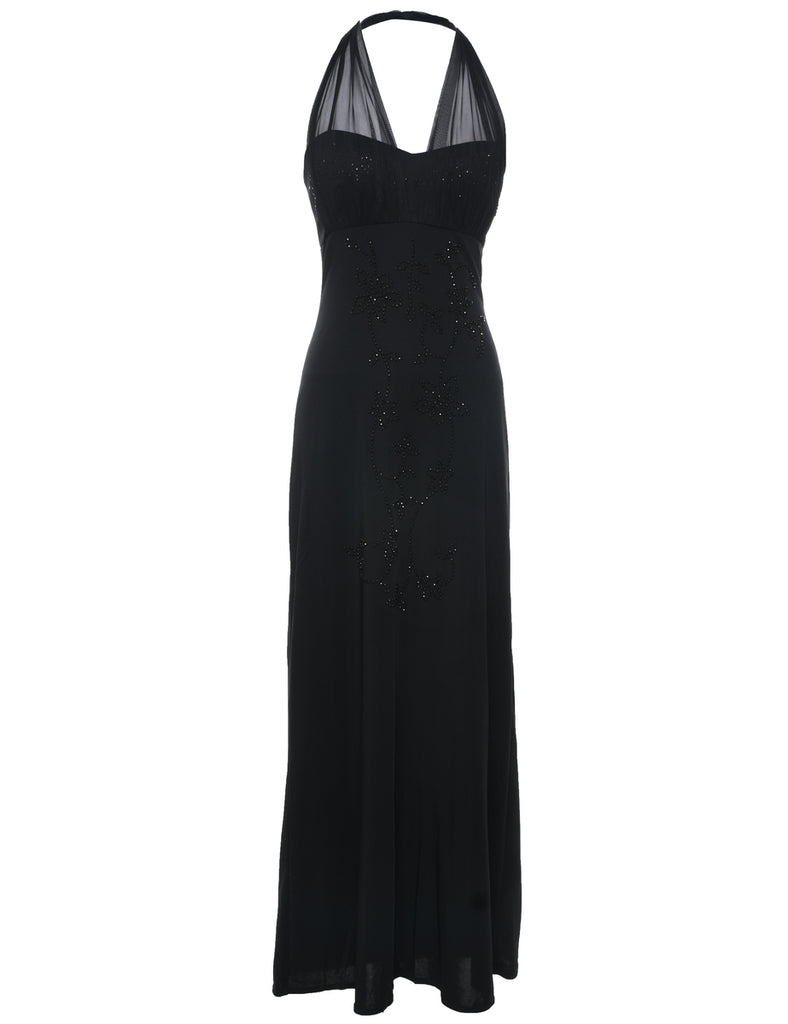 Beaded Black Evening Dress - XS