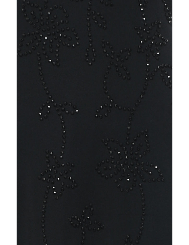 Beaded Black Evening Dress - XS