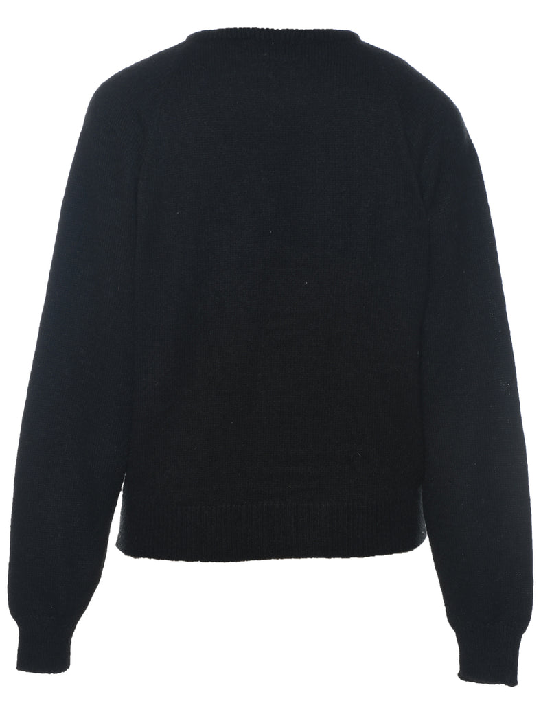 Women s Beaded Black Jumper Black M Beyond Retro