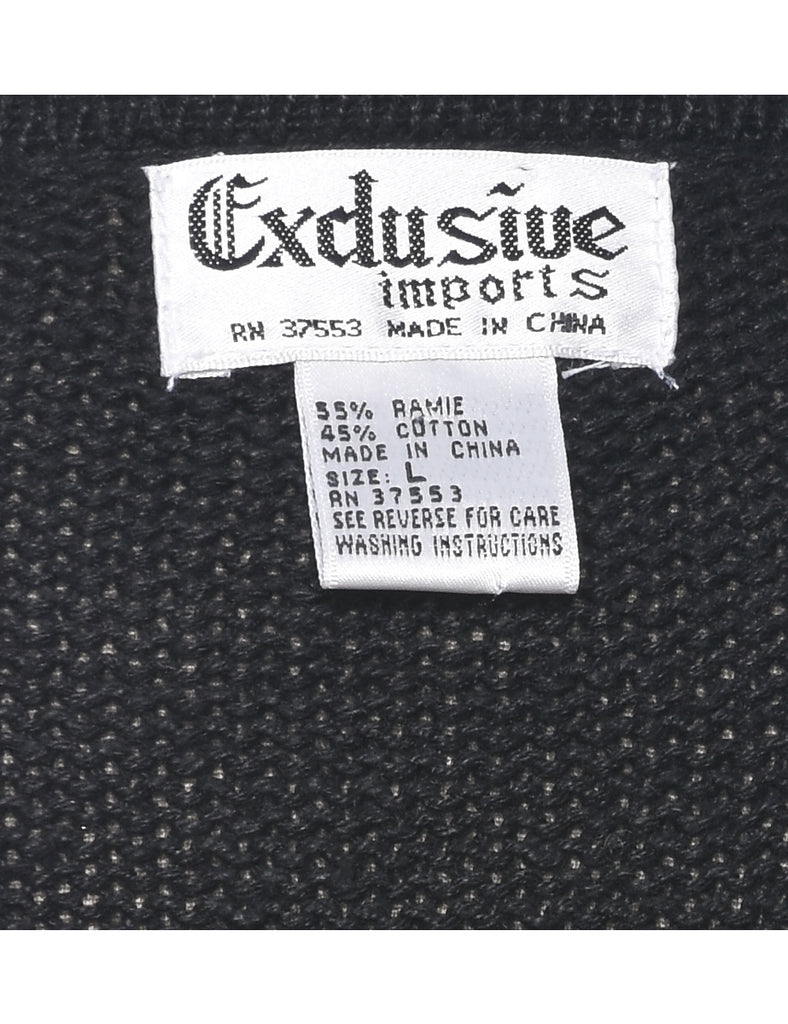 Beaded Black Jumper - L