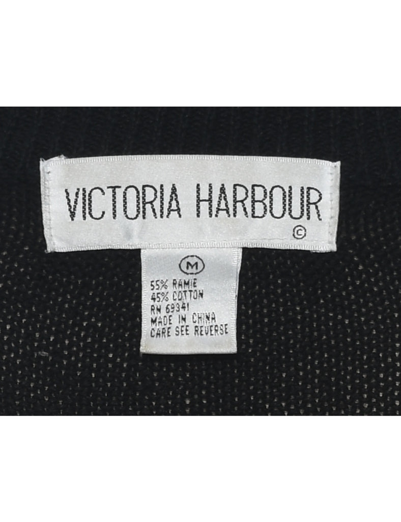 Beaded Black Jumper - M