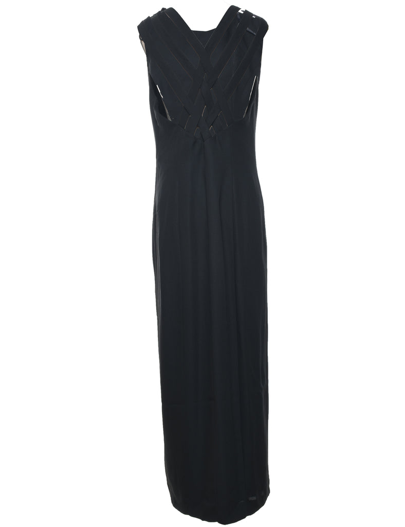 Beaded Black Sparkly Evening Dress - L