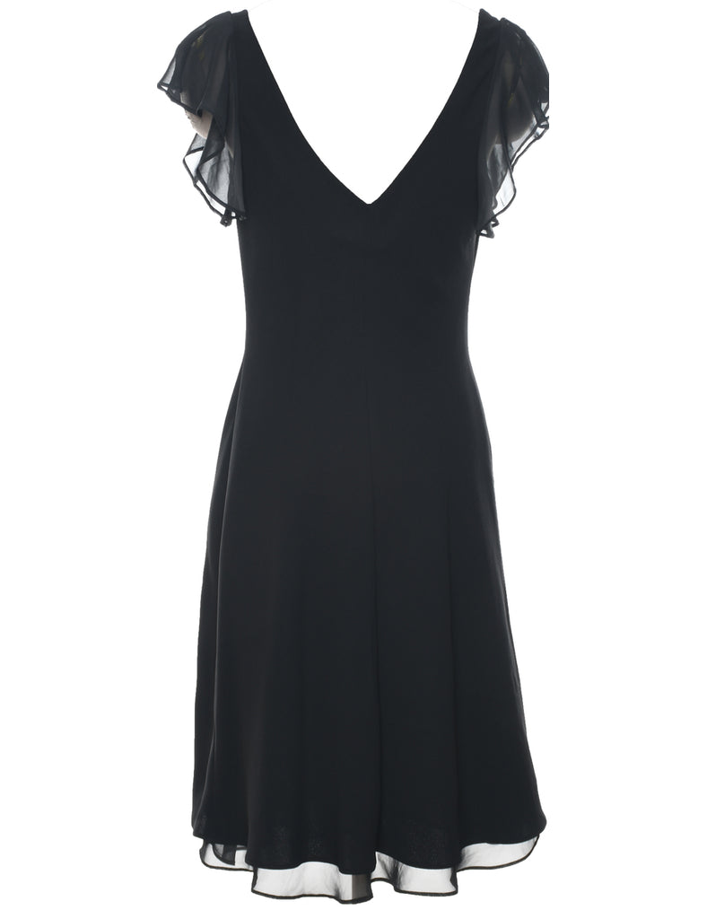 Beaded Black Sparkly Evening Dress - L