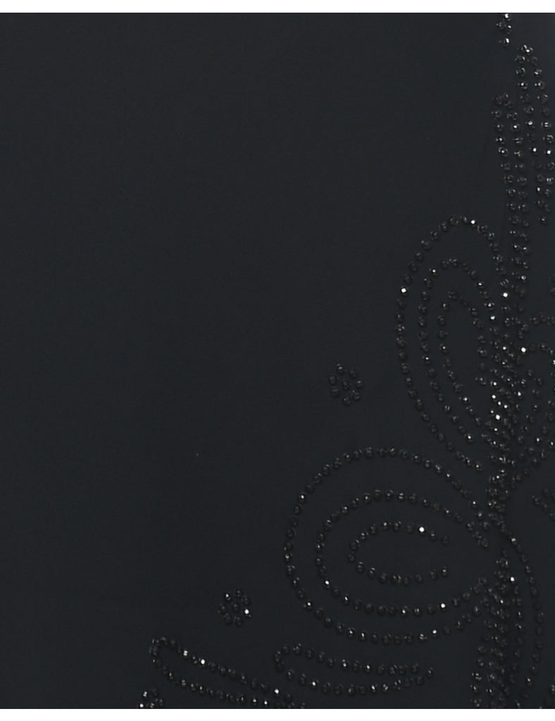 Beaded Black Sparkly Evening Dress - L