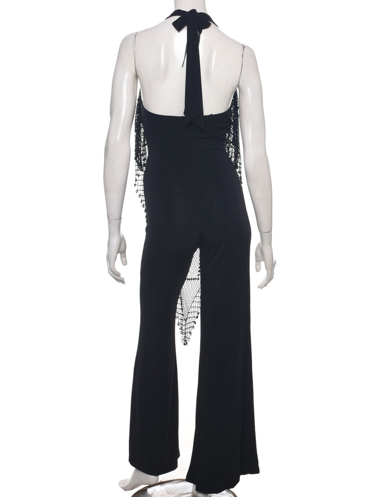 Beaded Black Y2K Jumpsuit - XS