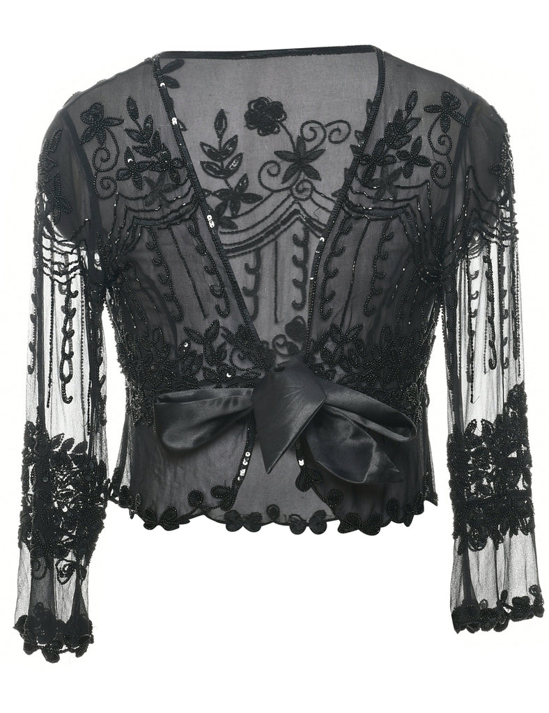 Beaded Cropped Jacket - XS