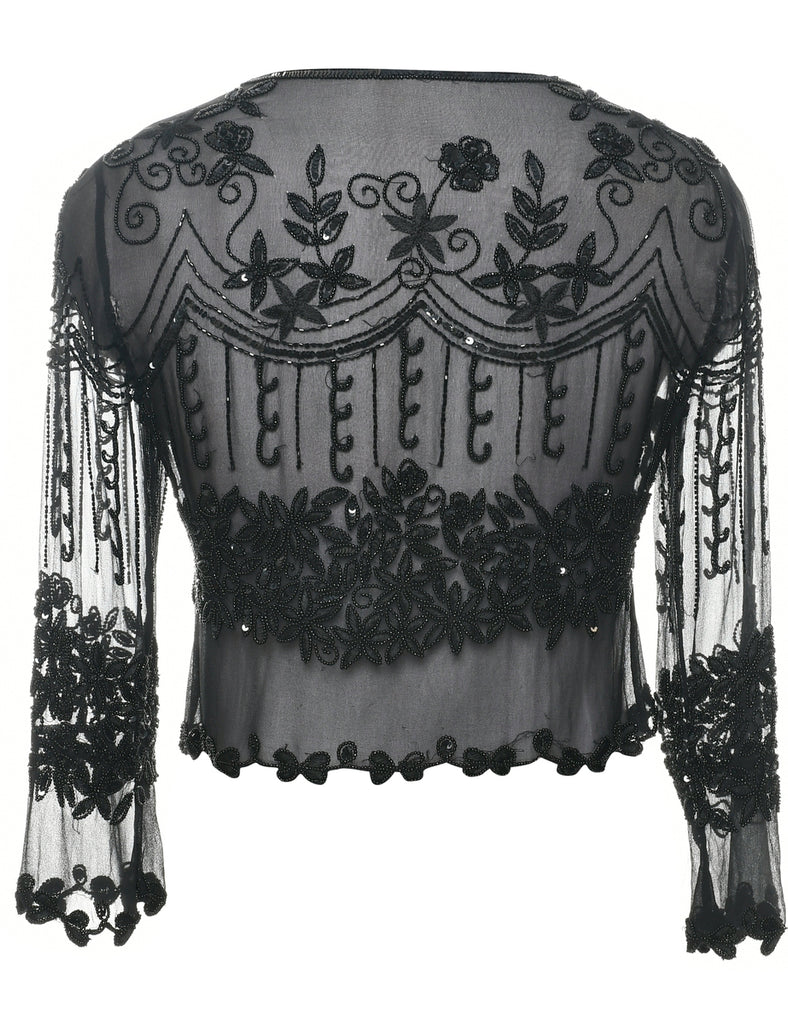 Beaded Cropped Jacket - XS